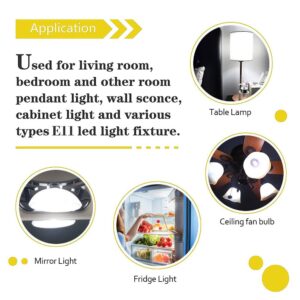 [4-Pack] E11 LED, All-New (102LEDs) E11 Led Bulbs, 8W 75W-100W Equivalent, 850 LM, Daylight 6000K, Dimmable,E11 Mini Candelabra Base, JD T3/T4 360 Degree Beam Angle for Indoor Decorative Lighting.