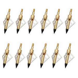 Crossbow Broadheads 100 Grain 12 Pack Archery Hunting 3 Blades Sharp Compound Recurve Bow Arrow Heads