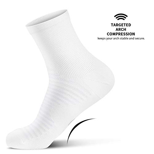 Compression Running Ankle Socks for Men and Women (6 Pairs), Quarter Athletic Socks for Running, Cycling, Golf, Work