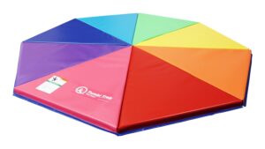 tumbl trak gymnastics 5' rainbow pizza folding panel mat