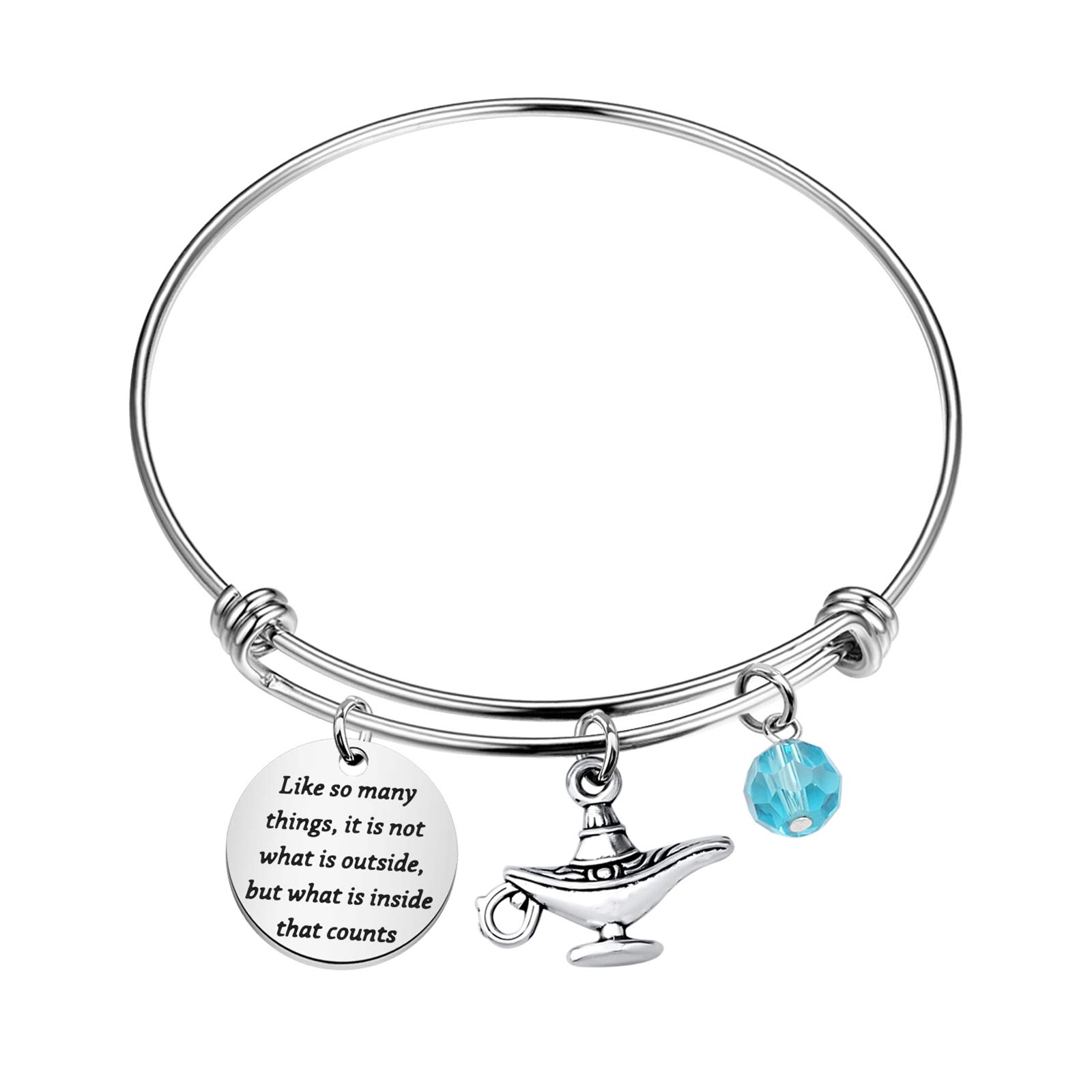 UJIMS Movie Inspired Gifts Princess Quote Bracelet Magic Charm Lamp Jewelry (Lamp Bracelet)