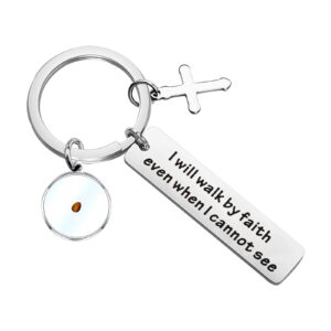 gzrlyf faith mustard seed keychain faith gifts i will walk by faith when i cannot see christian gifts (keychain)