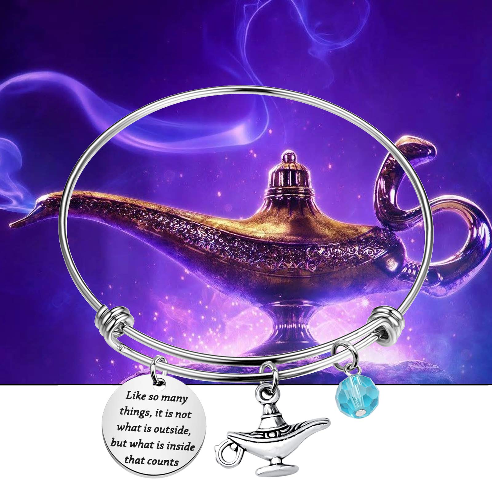 UJIMS Movie Inspired Gifts Princess Quote Bracelet Magic Charm Lamp Jewelry (Lamp Bracelet)