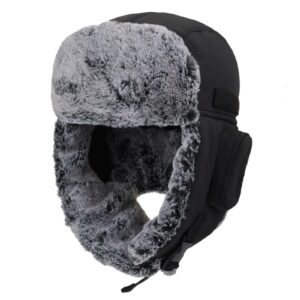 connectyle outdoor trooper trapper hat warm winter hunting hats with ear flaps ushanka hat black