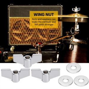 Facmogu 23PCS Cymbal Replacement Accessories, Cymbal Stand Felts, Drum Cymbal Felt Pads Include Wing Nuts, Washers, Cymbal Sleeves & Drum Key - Black