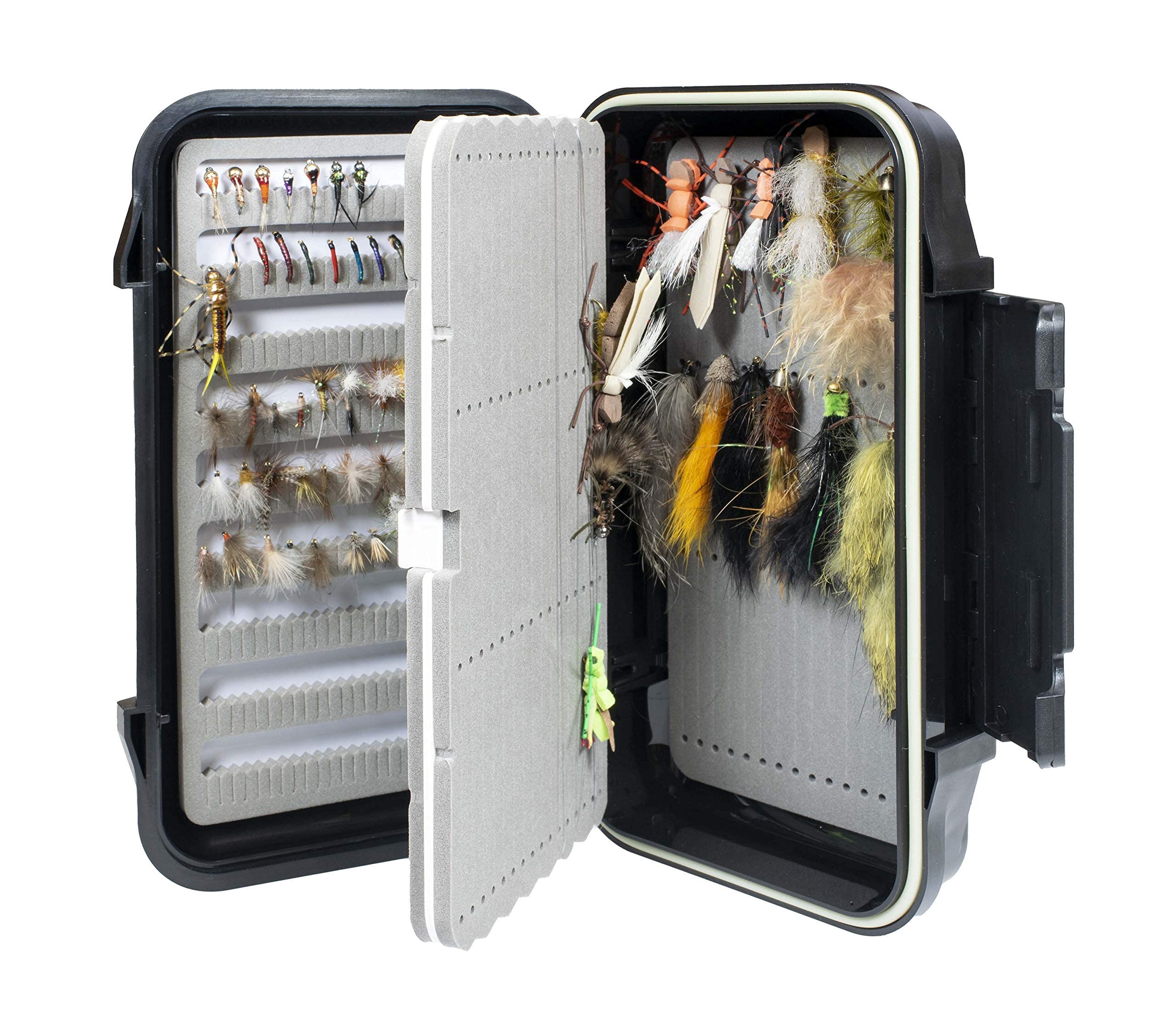 New Phase – Swing Leaf Double Sided Dropper Rig Fly Fishing Box - Ice Fishing Box Durable Large Watertight Case - Holds Hundreds of Flies and Streamers