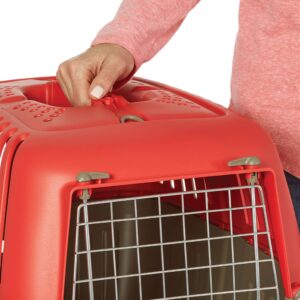 MidWest Homes for Pets Spree Travel Pet Carrier, Dog Carrier Features Easy Assembly and Not The Tedious Nut & Bolt Assembly of Competitors, Red, 24-Inch Small Dog Breeds (1424SPR)