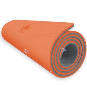 hatha yoga extra thick tpe yoga mat - 72"x 32" thickness 1/2 inch -eco friendly sgs certified - with high density anti-tear exercise mats for home gym travel & floor outside (orange/gray)…