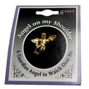 Bulk Set of Twelve Guardian Angel Pins On My Shoulder - Angel Lapel Pins - Inspirational 0.5" Tac Pins