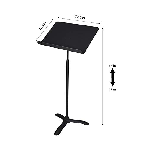 OEF Furnishings Portable, Height Adjustable Metal Music Sheet Stand, Black