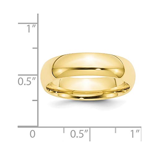 10k Yellow Gold 6mm Standard Comfort Fit Wedding Band Ring Fine Jewelry For Women Gifts For Her, Size 9