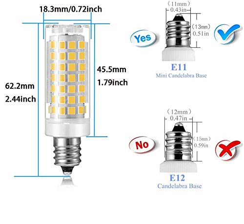 e11 led Bulb, 75W or 100W Equivalent Halogen Replacement Lights,650 Lumens, Daylight White 6000K, Replaces T4 /T3 JD e11 Light Bulb. … (Daylight White 6000k)