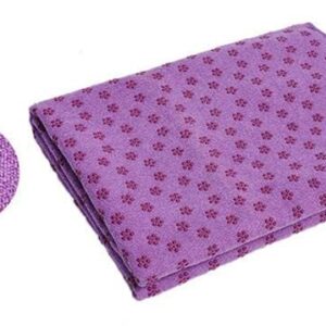 IntoBetterLife IBL-Yoga Towel, Hot Yoga Mat Towel - Sweat Absorbing Non-Slip for Hot Yoga, Pilates and Workout, 24x72 inches with Grip Dots (Purple)