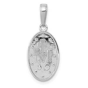 14k White Gold Miraculous Medal Pendant Fine Jewelry For Women Gifts For Her