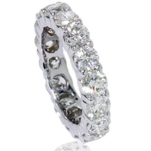 Platinum 5 Ct Diamond Eternity Ring Womens Wedding Band - Size 8