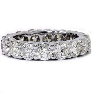 Platinum 5 Ct Diamond Eternity Ring Womens Wedding Band - Size 8