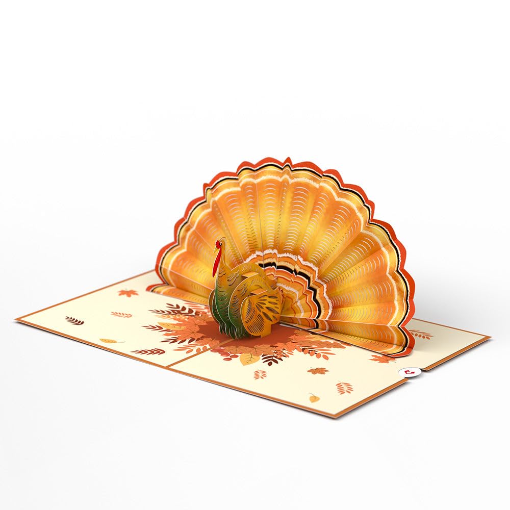 Lovepop Give Thanks Turkey Pop Up Card, 5x7-3D Greeting Card, Thanksgiving Greeting Card, Thanksgiving Pop Up Card, Autumn Pop Up Cards