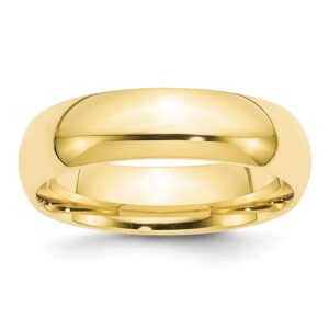 10k yellow gold 6mm standard comfort fit wedding band ring fine jewelry for women gifts for her, size 9