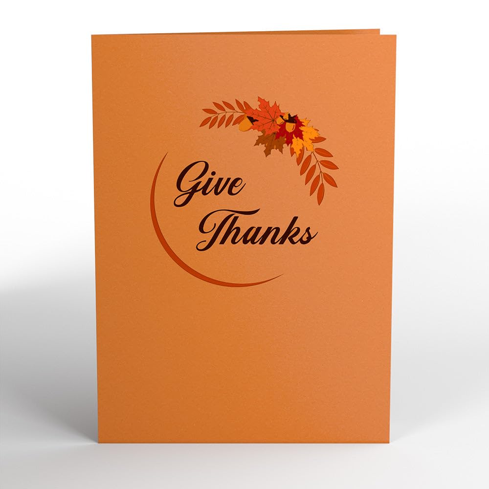 Lovepop Give Thanks Turkey Pop Up Card, 5x7-3D Greeting Card, Thanksgiving Greeting Card, Thanksgiving Pop Up Card, Autumn Pop Up Cards