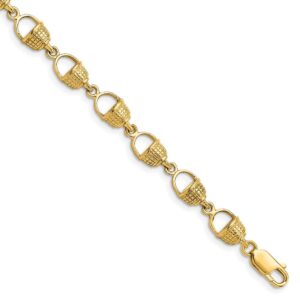 14k yellow gold nantucket basket bracelet fine jewelry for women gifts for her, 7.25"