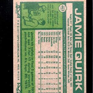 1977 Topps #463 Jamie Quirk Kansas City Royals MLB Baseball Card NM Near Mint