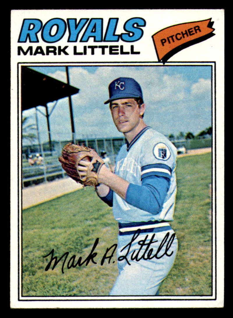 1977 Topps #141 Mark Littell Kansas City Royals MLB Baseball Card NM Near Mint