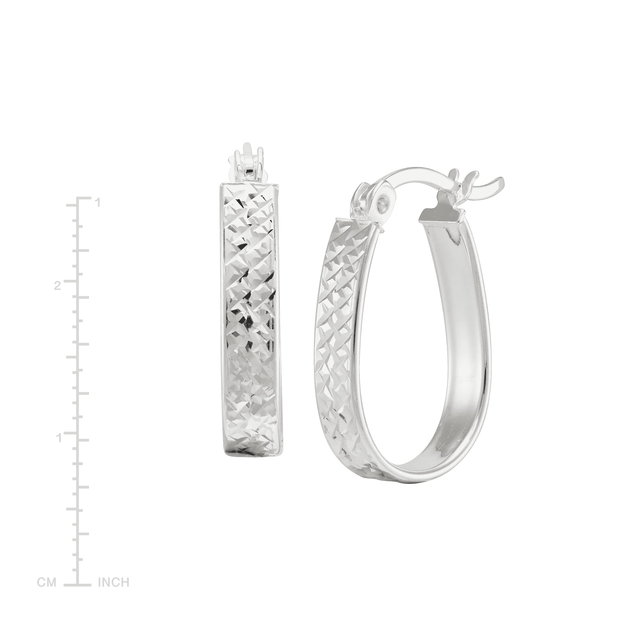 Silpada 'Ovalline' Textured Hoop Earrings in Sterling Silver