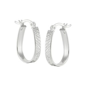 Silpada 'Ovalline' Textured Hoop Earrings in Sterling Silver