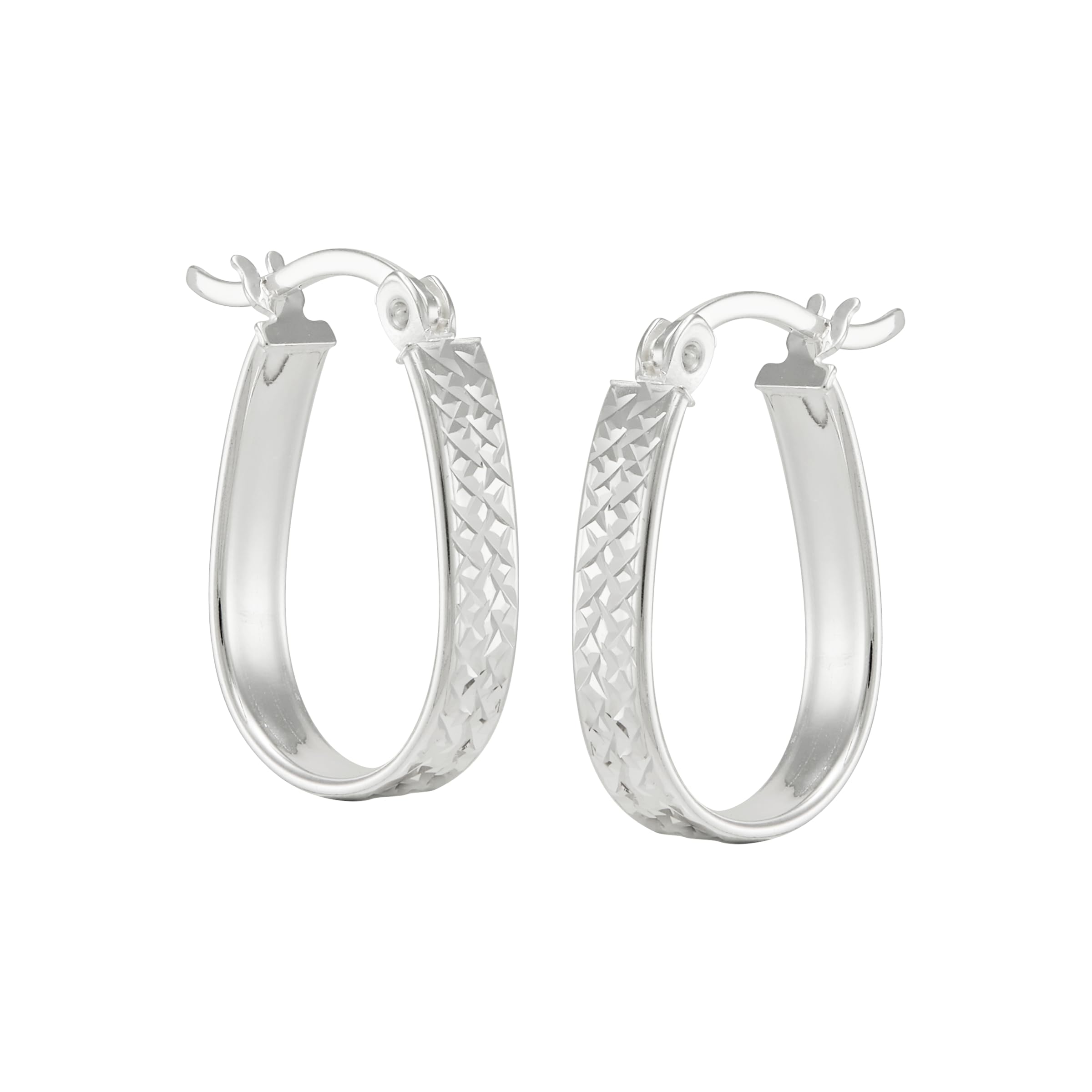 Silpada 'Ovalline' Textured Hoop Earrings in Sterling Silver