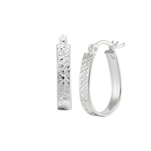 silpada 'ovalline' textured hoop earrings in sterling silver