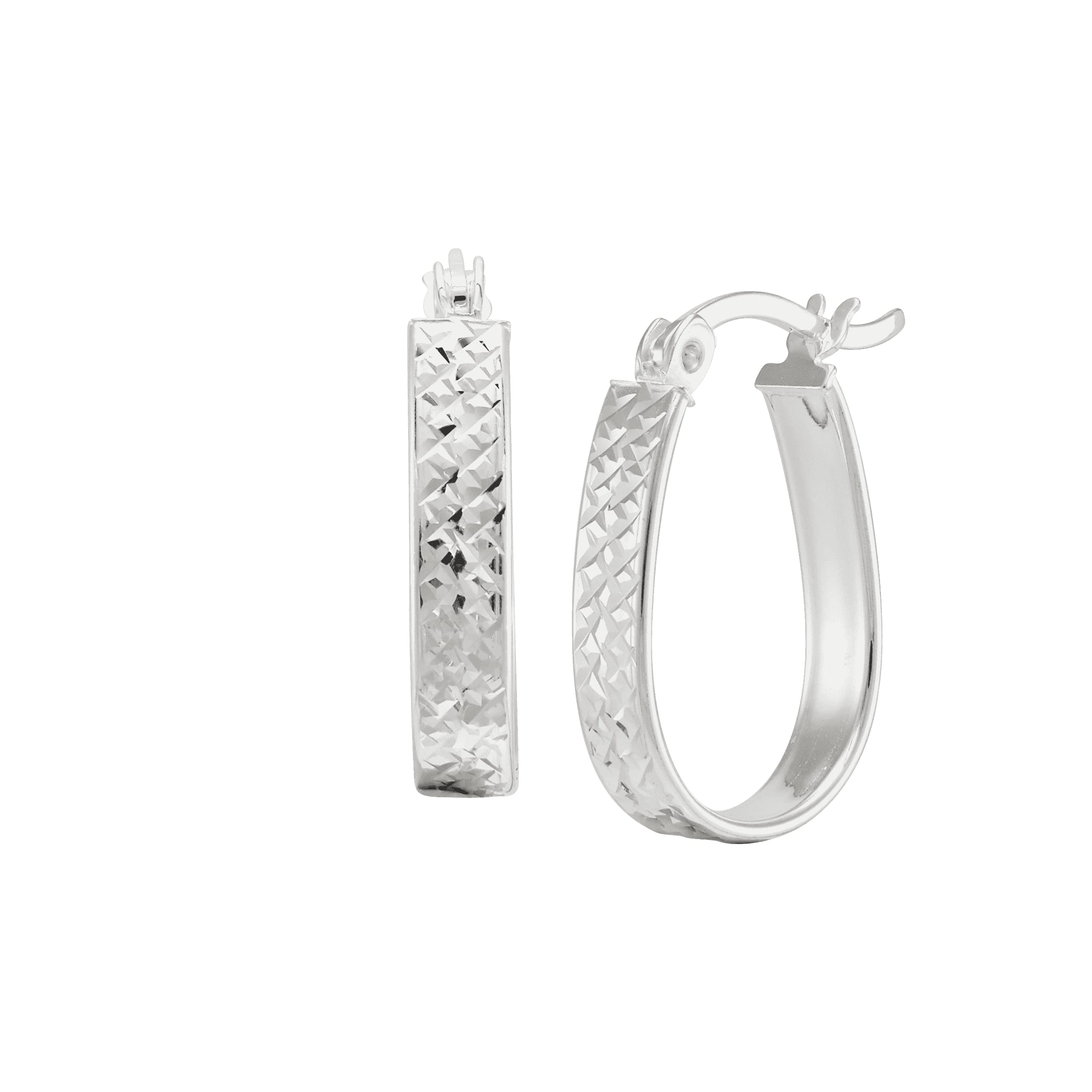 Silpada 'Ovalline' Textured Hoop Earrings in Sterling Silver