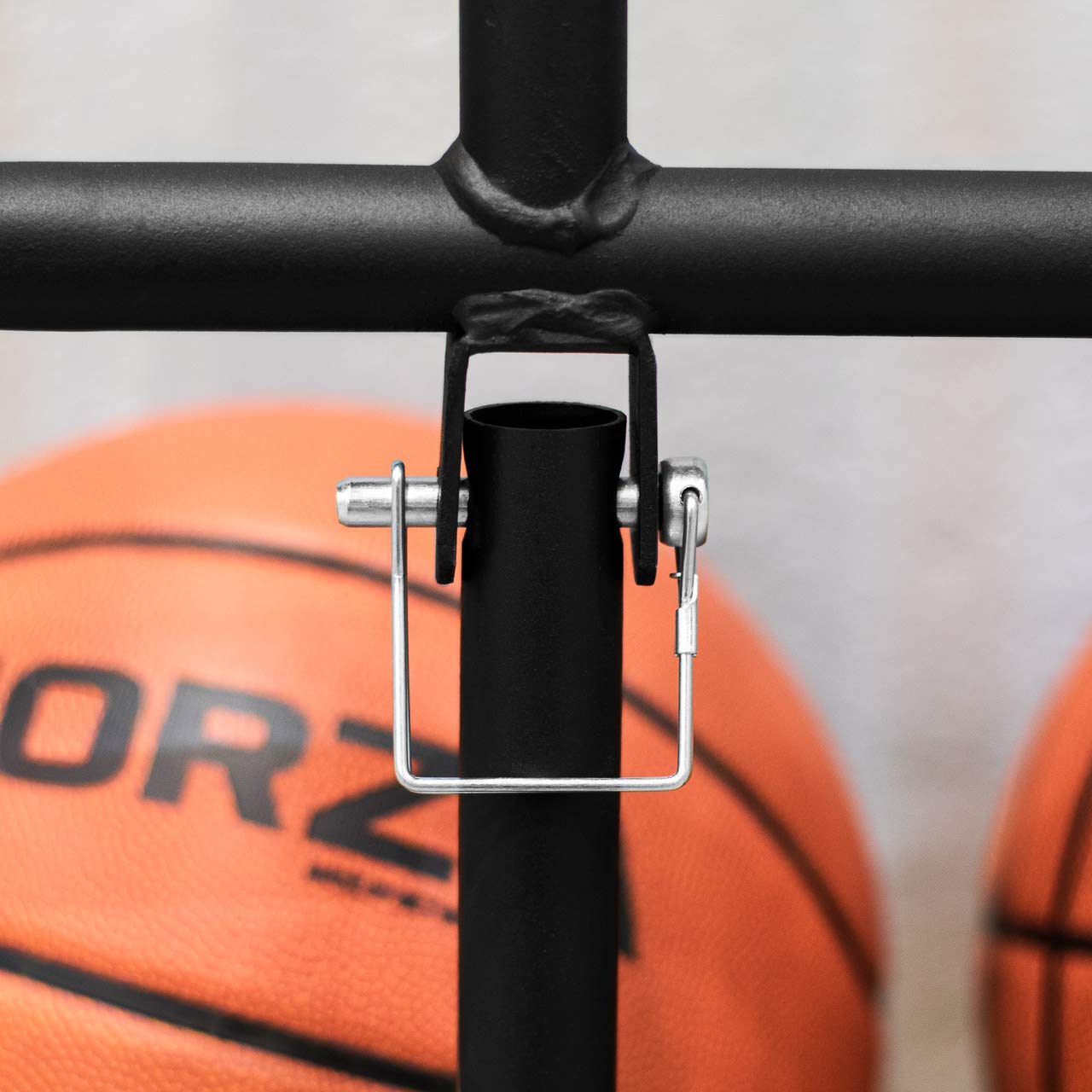 FORZA Wall Mounted Sports Ball Holder | Mounted Holder on Wall for Balls | Basketball & Soccer Ball Garage Storage | Storage Rack for Basketball | Vertical Storage (12 Ball Capacity)