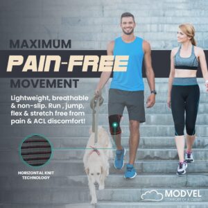 Modvel Knee Compression Sleeve for Knee Pain Relief & Knee Support - Pack of 2 Knee Sleeves for Women & Men, 1 Pair of Knee Brace for Running, Cycling, Workout, Sports, & Recovery - X-Large, Pink