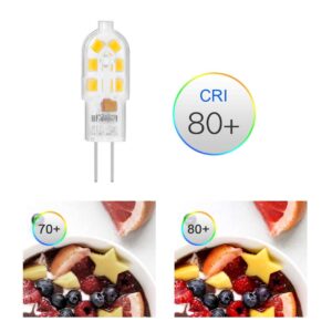 X-Molin Bipin led Bulb 12v G4 Light Bulb, Warm White 3000K 5Pack JC Bi Pin Bulb AC/DC 12v led Bulbs for rv Interior, MR11 G4/GU4/GZ4 T3 Halogen Track Bulb Replacement Landscape Bulbs