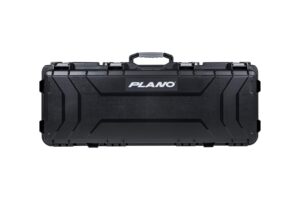 plano field locker element 44" bow case, black with gray accents, wheeled archery case storage, airline approved, waterproof dri-loc seal