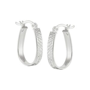 Silpada 'Ovalline' Textured Hoop Earrings in Sterling Silver