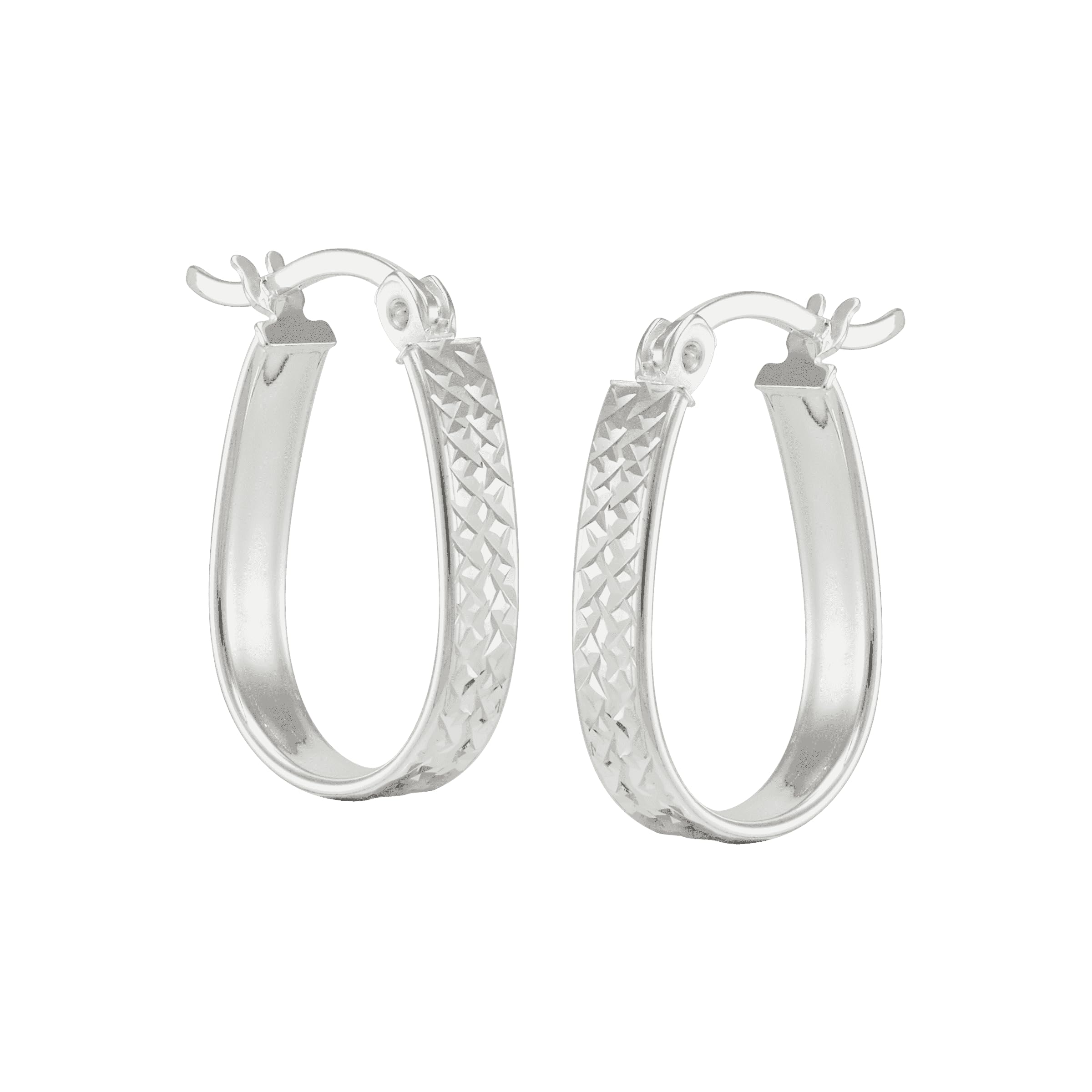 Silpada 'Ovalline' Textured Hoop Earrings in Sterling Silver