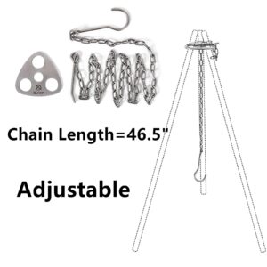 XERGUR Camping Tripod board - Turn Branches into Campfire Tripod, Stainless Steel Campfire Support Plate with Adjustable Chain for Hanging Cookware - Perfect Camping Accessories for Outdoor Cooking