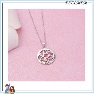 FEELMEM Atomic Science Necklace Chemist Gift Atom Chemistry Science Symbol Necklace for Scientist Physicist Graduation Gift