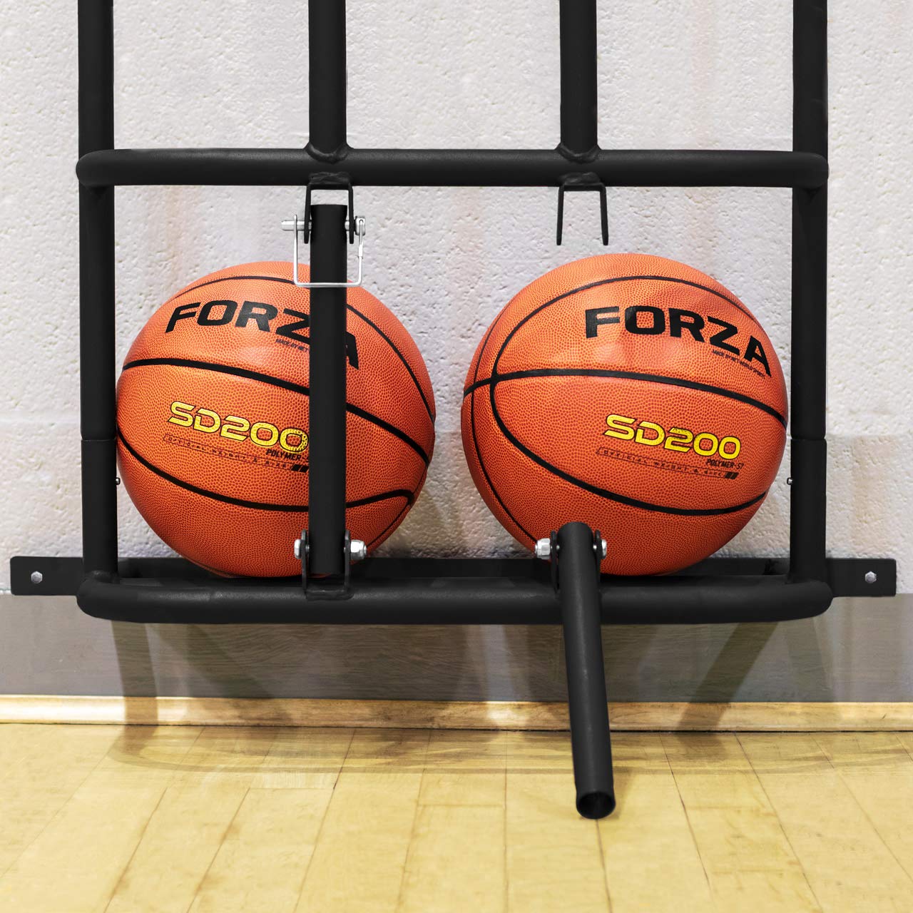 FORZA Wall Mounted Sports Ball Holder | Mounted Holder on Wall for Balls | Basketball & Soccer Ball Garage Storage | Storage Rack for Basketball | Vertical Storage (12 Ball Capacity)