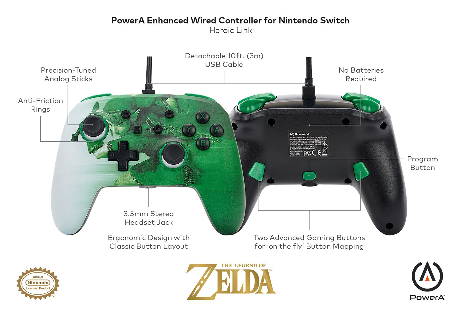 PowerA Enhanced Wired Controller for Nintendo Switch - Heroic Link