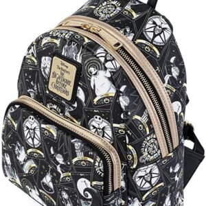 Loungefly Disney Nightmare Before Christmas Tarot Card AOP Womens Double Strap Shoulder Bag Purse