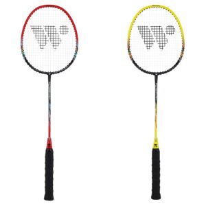 WISH FusionTec 917 – Badminton Racket and Case – Includes 1 Badminton Racket and 1 Badminton Bag – Excellent Badminton Grip – Great for Competitive Badminton Games, Red