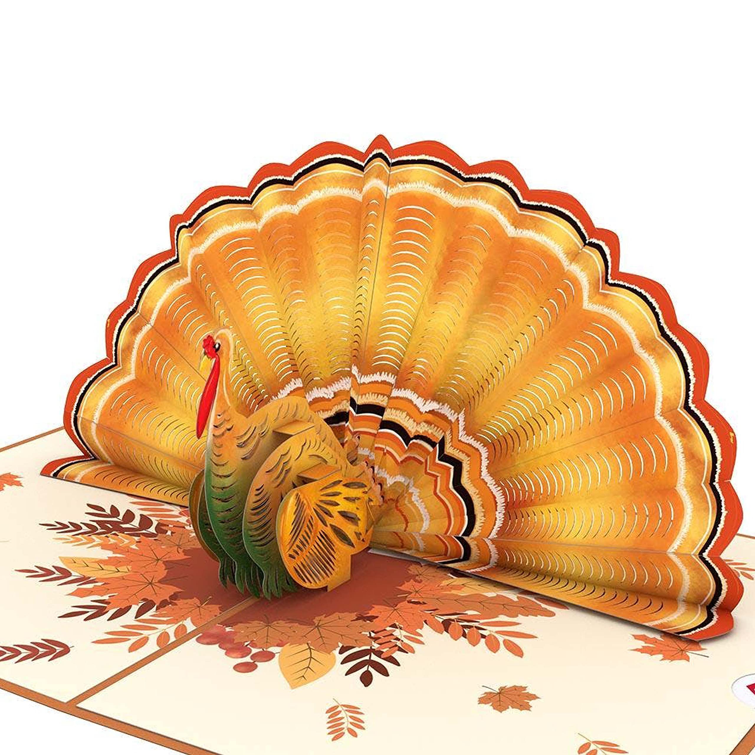 Lovepop Give Thanks Turkey Pop Up Card, 5x7-3D Greeting Card, Thanksgiving Greeting Card, Thanksgiving Pop Up Card, Autumn Pop Up Cards