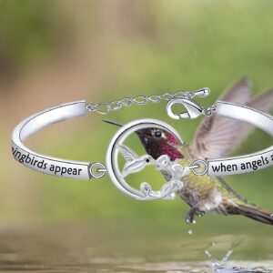 SEIRAA Hummingbird Gifts Hummingbird Memorial Gift Hummingbirds Appear When Angels are Near Bracelet Loss of Love One Gift (Hummingbird bracelet)