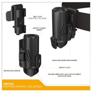 Orpaz Pepper Spray Holster, MK3 Pepper Spray Holder, OC Spray Holder, Standard, Belt Clip - Unisex - Will Improve Your Tactical Appearance