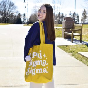 Sorority Shop Alpha Omicron Pi Retro Pom Pom Tote Bag