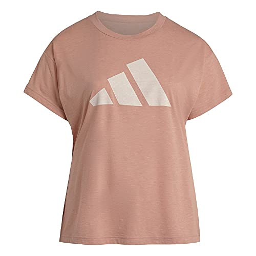 Adidas Women's Plus Size Sportswear Winners 2.0 T-Shirt, Ambient Blush Melange, 2X