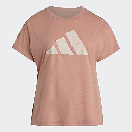 Adidas Women's Plus Size Sportswear Winners 2.0 T-Shirt, Ambient Blush Melange, 1X