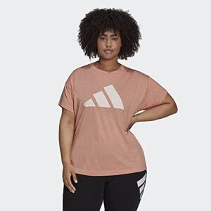 Adidas Women's Plus Size Sportswear Winners 2.0 T-Shirt, Ambient Blush Melange, 2X